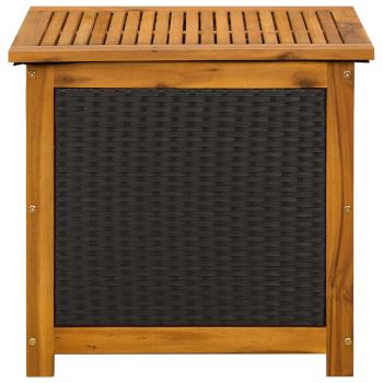 Gartenlagerbox 88 L Massivholz Akazie 60 x 50 x 56 cm Schwarz