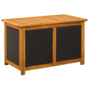 Gartenlagerbox 141 L Massivholz Akazie 90 x 50 x 56 cm Schwarz