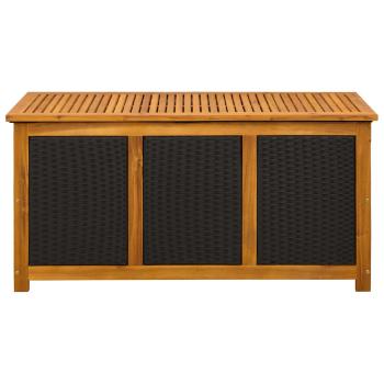 Gartenlagerbox 185 L Massivholz Akazie 113 x 50 x 56 cm Schwarz
