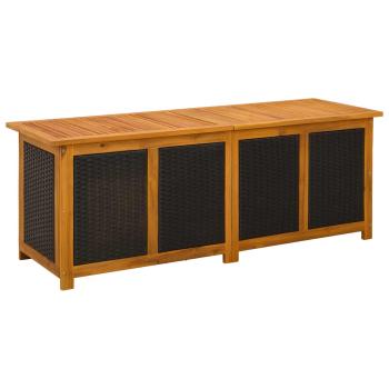 Gartenlagerbox 243 L Massivholz Akazie 150 x 50 x 56 cm Schwarz