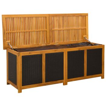 Gartenlagerbox 243 L Massivholz Akazie 150 x 50 x 56 cm Schwarz