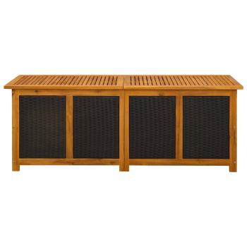Gartenlagerbox 243 L Massivholz Akazie 150 x 50 x 56 cm Schwarz
