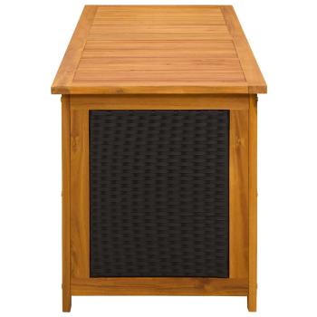 Gartenlagerbox 243 L Massivholz Akazie 150 x 50 x 56 cm Schwarz