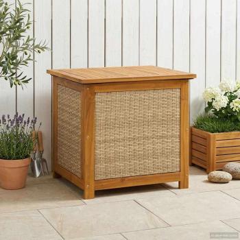 ARDEBO.de - Gartenlagerbox 185 L Massivholz Akazie 60 x 50 x 56 cm Beige
