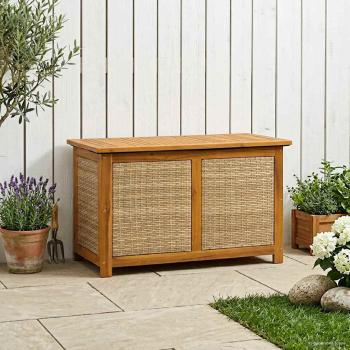 ARDEBO.de - Gartenlagerbox 141 L Massivholz Akazie 90 x 50 x 56 cm Beige