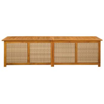 Gartenlagerbox 185 L Massivholz Akazie 200 x 50 x 56 cm Beige