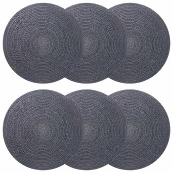 ARDEBO.de - Jute-Untersetzer 6 Stk. Dunkelgrau 100% Tossa-Jute