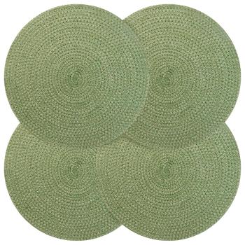 ARDEBO.de - Jute-Untersetzer 4 Stk. Olivgrün 100% Tossa-Jute