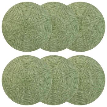 ARDEBO.de - Jute-Untersetzer 6 Stk. Olivgrün 100% Tossa-Jute