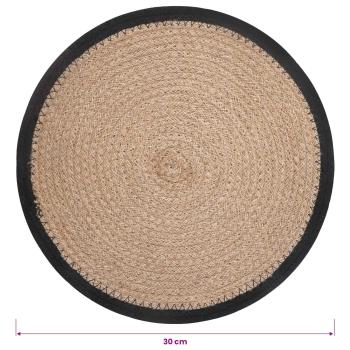 Jute Platzsets 4 Stk. Natürlich und Schwarz 100% Tossa Jute