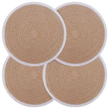ARDEBO.de - Jute Platzsets 4 Stk. Natürlich und Weiß 100% Tossa Jute