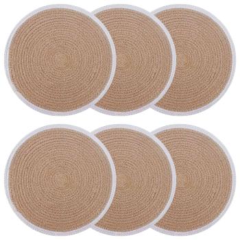 Jute Platzsets 6 stk. Natürlich und Weiß 100% Tossa Jute