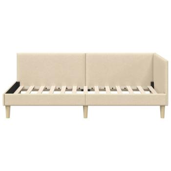 Eckbettgestell Creme 90 x 190 cm Stoff