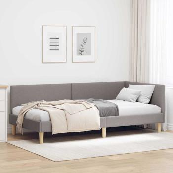 ARDEBO.de - Eckbettgestell Taupe 90 cm x 200 cm Stoff und Sperrholz