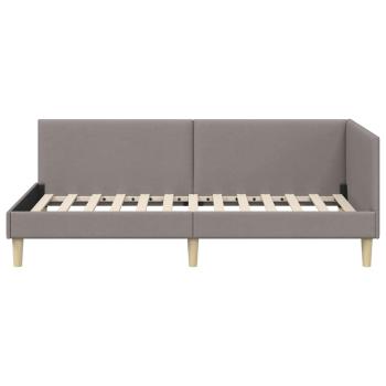 Eckbettgestell Taupe 90 cm x 200 cm Stoff und Sperrholz