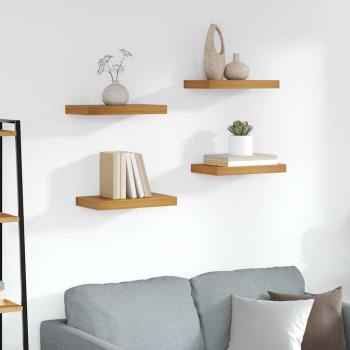 ARDEBO.de - Wandregal 4 stk. Braun 40 x 23,5 x 3,8 cm Holzwerkstoff