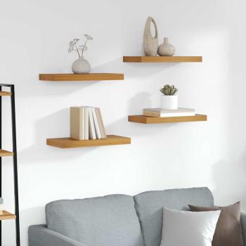 ARDEBO.de - Wandregal 4 stk. Braun 50 x 23,5 x 3,8 cm Holzwerkstoff