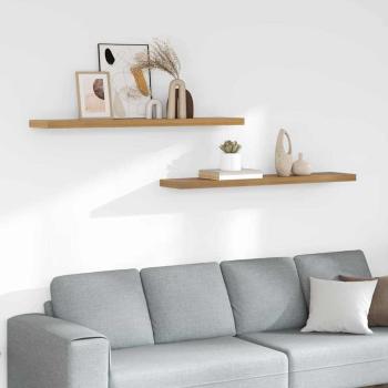 ARDEBO.de - Wandregal 2 stk. Braun 120 x 23,5 x 3,8 cm Holzwerkstoff
