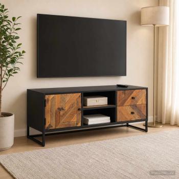 ARDEBO.de - TV-Schränk 105 x 30 x 40 cm Massiv Holz und engineered Wood