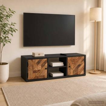 ARDEBO.de - TV-Schränk 105 x 30 x 35 cm Massiv Holz und engineered Wood