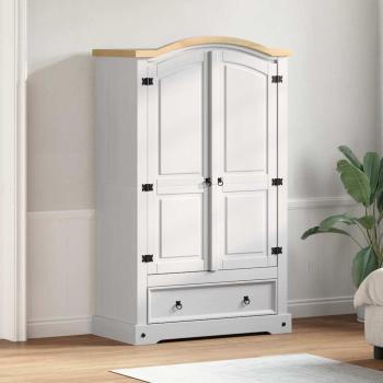 ARDEBO.de - Kleiderschrank CORONA Weiß 101 x 52 x 170 cm