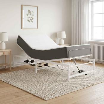 ARDEBO.de - Elektrisch verstellbares Bettgestell Weiß 90 x 200 cm Stahl