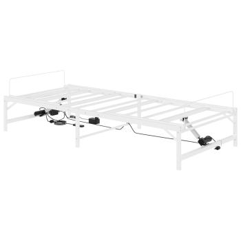 Elektrisch verstellbares Bettgestell Weiß 107 x 200 cm Stahl