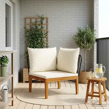 ARDEBO.de - Garten-Ecksofa mit Kissen Massives Akazienholz & Seil Natur