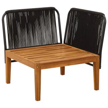 Garten-Ecksofa mit Kissen Massives Akazienholz & Seil Natur