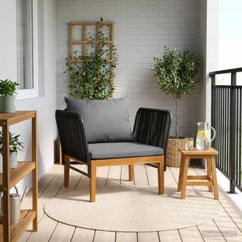 ARDEBO.de - Gartenstuhl mit Kissen Massives Akazienholz & Seil Natur