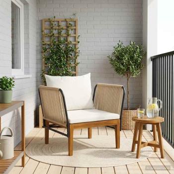 ARDEBO.de - Gartenstuhl mit Kissen Massives Akazienholz & Seil Natur