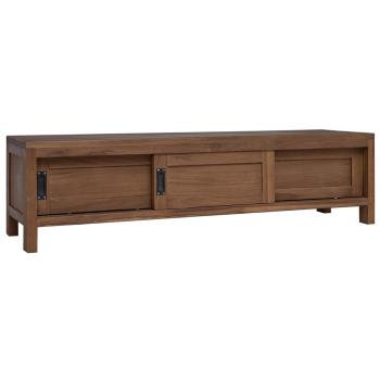 ARDEBO.de - TV-Schrank 110 x 30 x 30 cm Massivholz Teak Natur