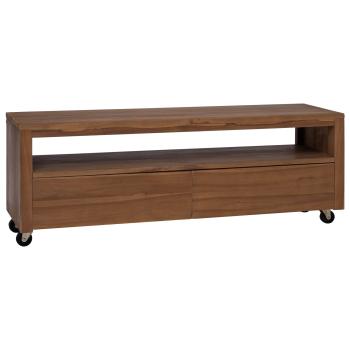 ARDEBO.de - TV-Schrank 110 x 30 x 40 cm Natur Massivholz Teak