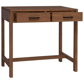 Schreibtisch mit Schubladen Natur Massivholz Teak