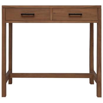 Schreibtisch mit Schubladen Natur Massivholz Teak