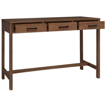 Schreibtisch mit Schubladen Natur Massivholz Teak
