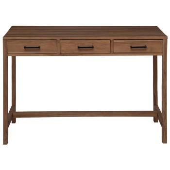 Schreibtisch mit Schubladen Natur Massivholz Teak