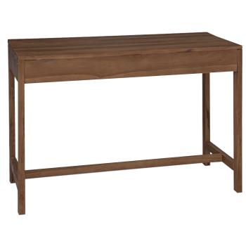 Schreibtisch mit Schubladen Natur Massivholz Teak