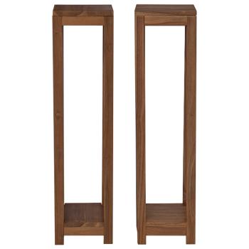 Pflanzenständer 2 Stk. Natur 25 x 25 x 100 cm Massivholz Teak