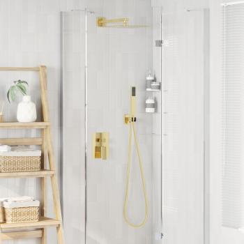 ARDEBO.de - Verborgenes Duschsystem (Quadrat) Gold Edelstahl 201