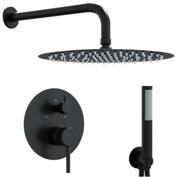 Verdecktes Duschsystem (Rund) Schwarz Edelstahl 201