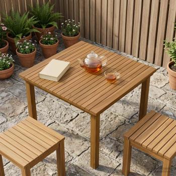 ARDEBO.de - Tischplatte 70 x 70 x 3,5 cm Quadratisch Massives Teakholz