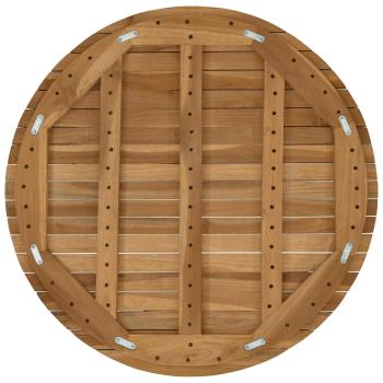 Tischplatte Ø 70 x 3,5 Rund Massives Teakholz Natur