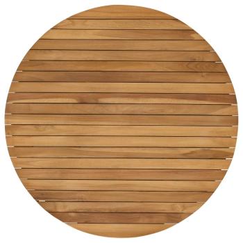 Tischplatte Ø 80 x 3,5 Rund Massives Teakholz Natur