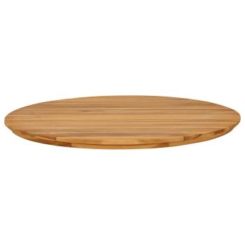 Tischplatte Ø 80 x 3,5 Rund Massives Teakholz Natur
