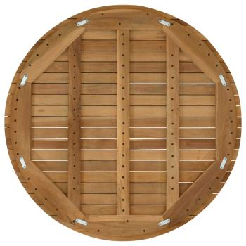 Tischplatte Ø 80 x 3,5 Rund Massives Teakholz Natur