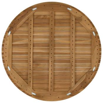 Tischplatte Ø 90 x 3,5 Rund Massives Teakholz Natur