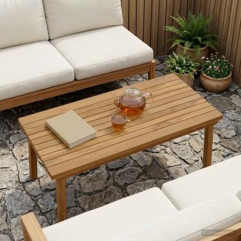 ARDEBO.de - Tischplatte 80 x 40 x 3,5 cm Rechtwinklig Massives Teakholz