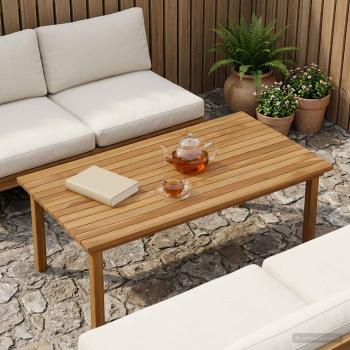 ARDEBO.de - Tischplatte 100 x 50 x 3,5 cm Rechtwinklig Massives Teakholz