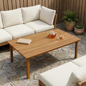 ARDEBO.de - Tischplatte 120 x 70 x 3,5 cm Rechtwinklig Massives Teakholz
